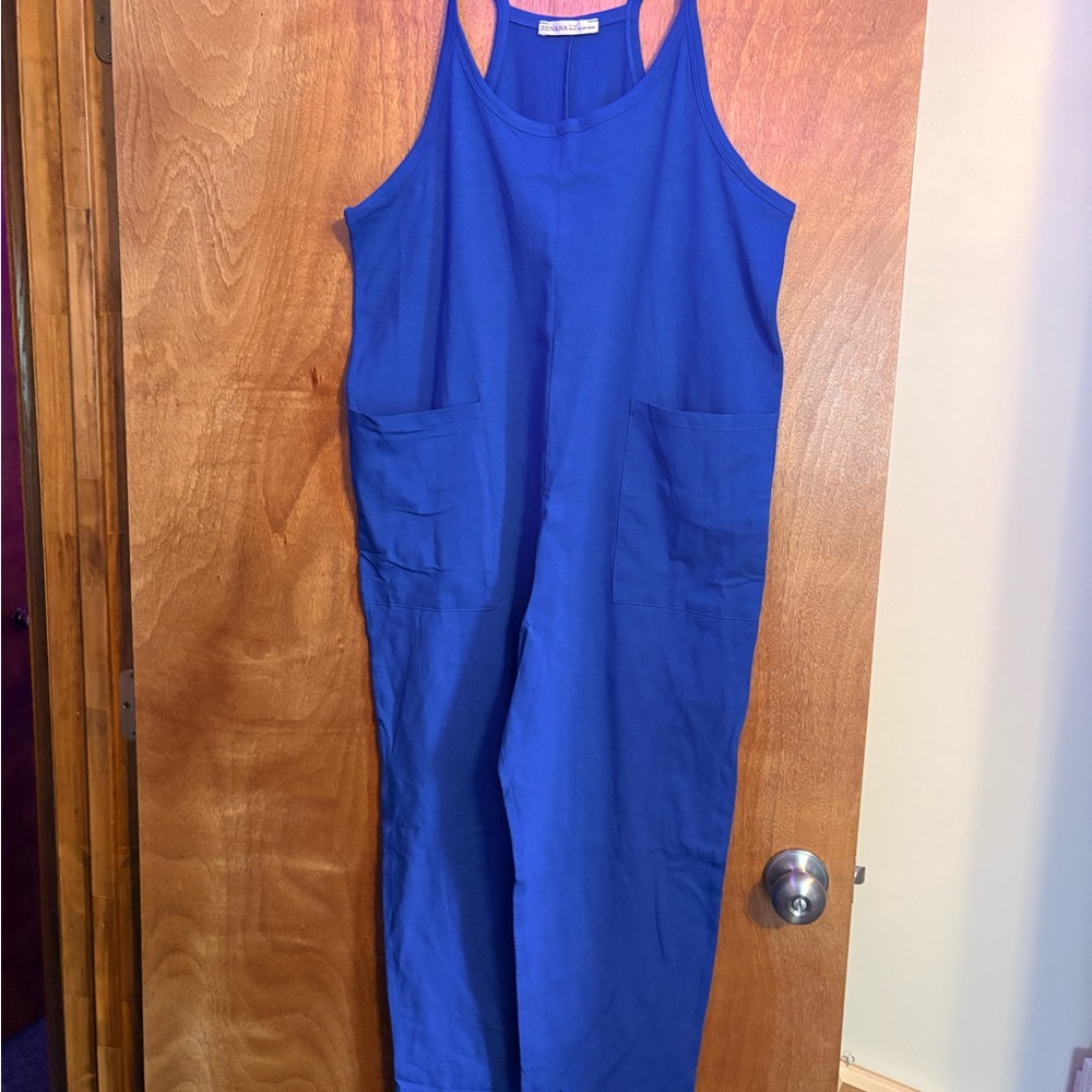 Zenana Royal Blue Jumpsuit with Pockets